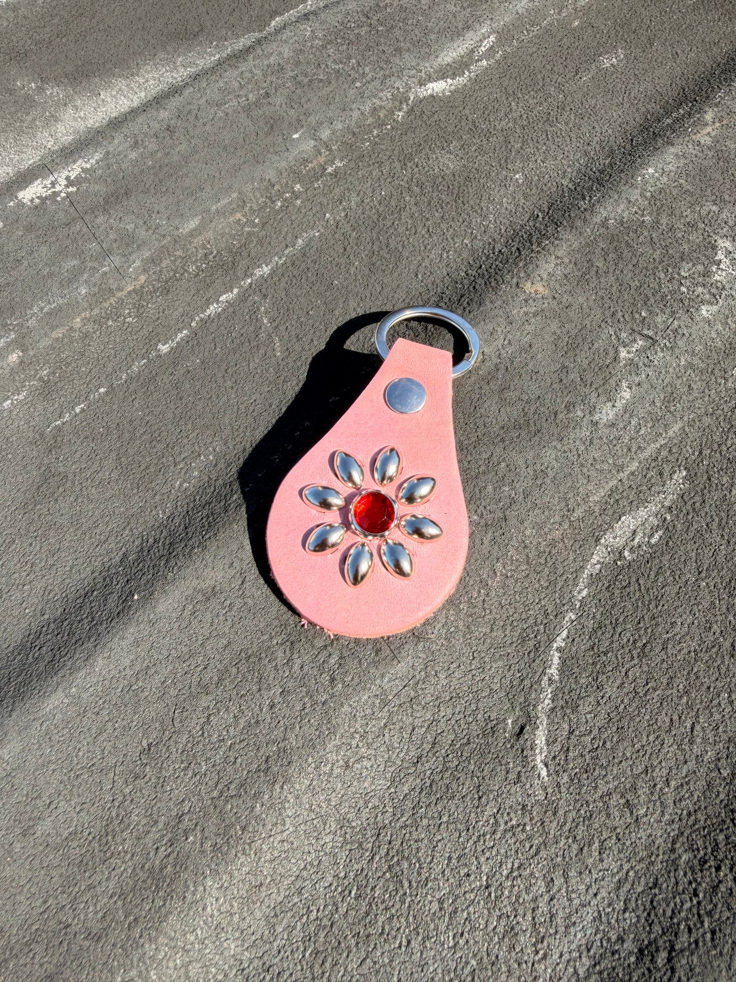 Light Rose Studded Floral Keychain