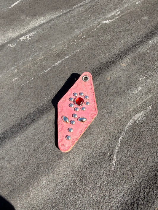 Light Rose Floral Motel Keychain